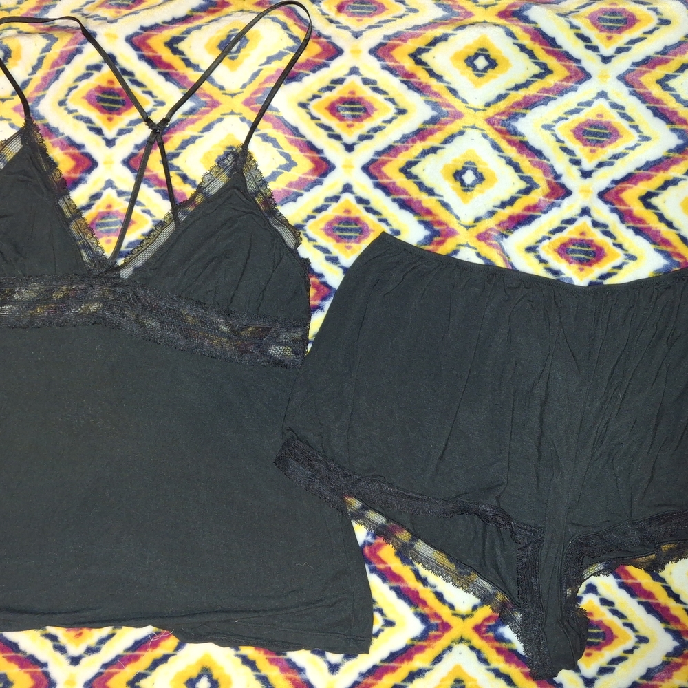 Victoria's Secret Black Chemise with Lace Detail